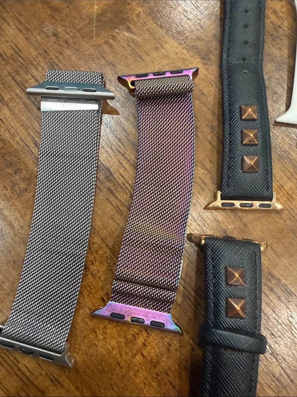 Apple Watch Bands Lot - White, Black, Silver, Rainbow Tie-Dye